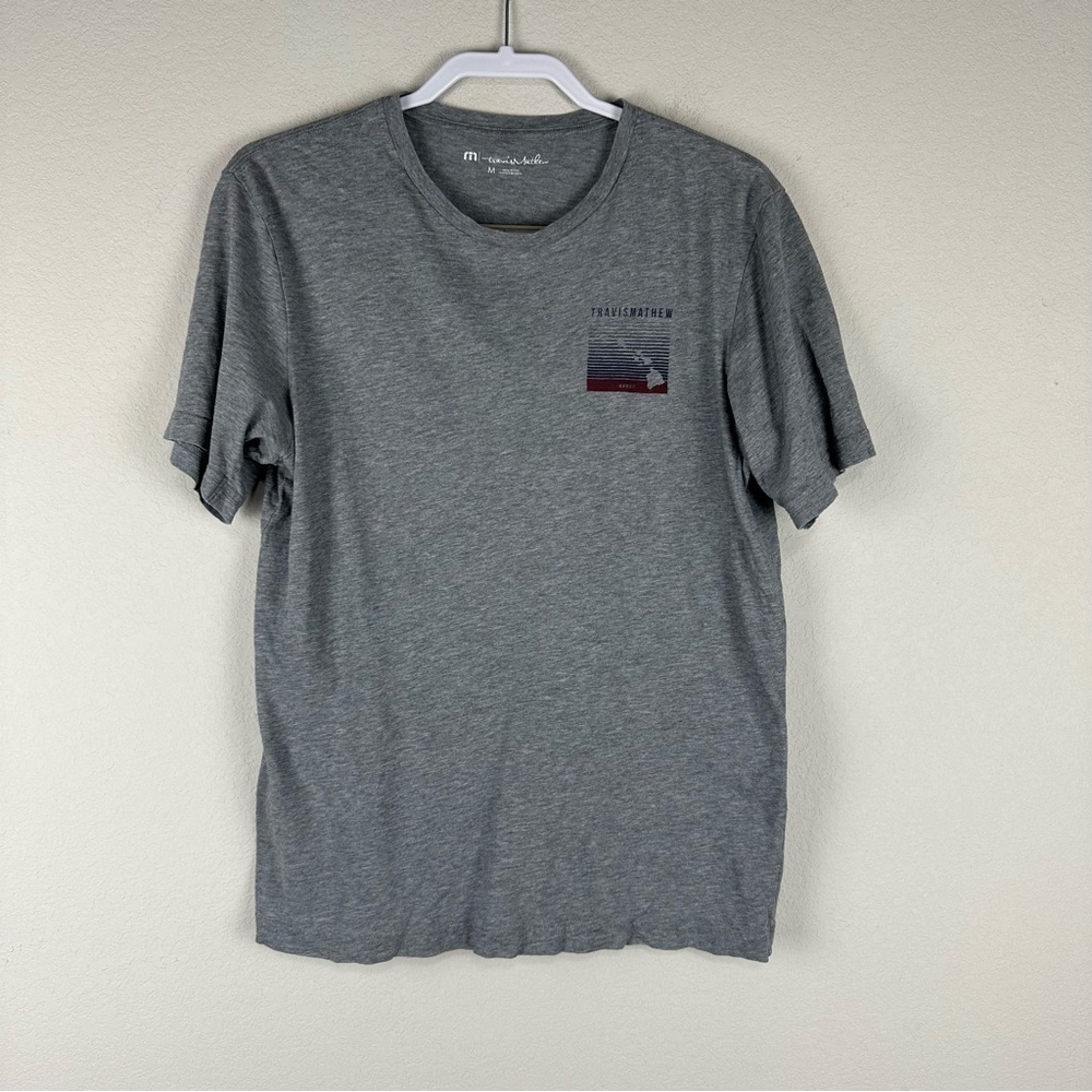 Travis Mathew Gray Hawaii Short Sleeve Tee Shirt Size Medium